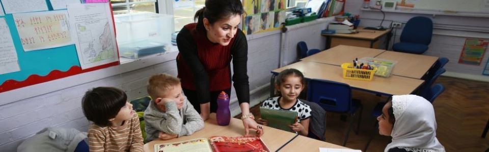 children with teacher